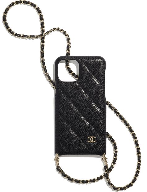 chanel cc trendy phone holder|Chanel iphone case with chain.